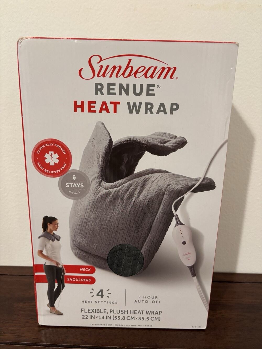 Sunbeam Renue Heat Wrap - Flexible Plush Heat Wrap With 4 Heat Settings